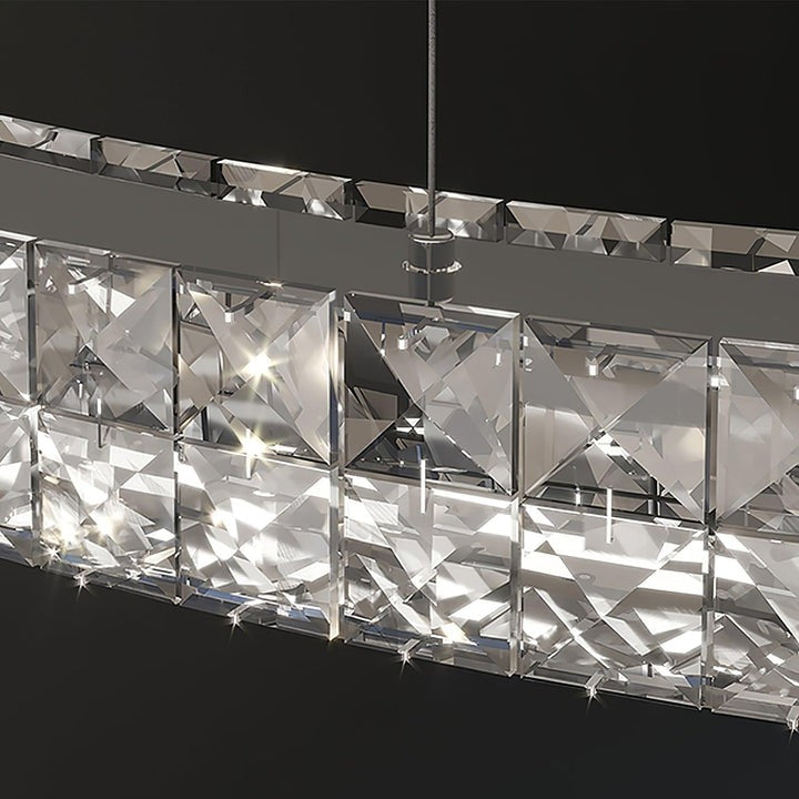 Modern Faceted Crystal LED Chandelier