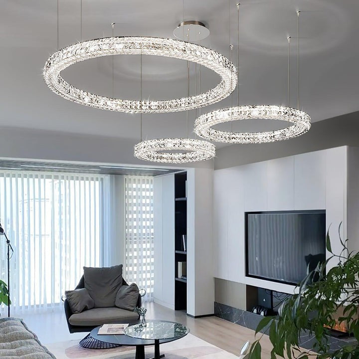 Modern Faceted Crystal LED Chandelier