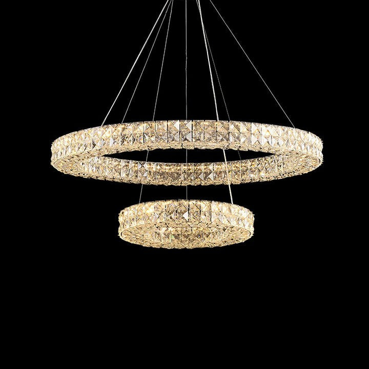 Modern Faceted Crystal LED Chandelier
