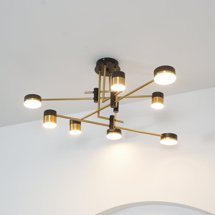 Modern Gold & Black LED Spider Chandelier