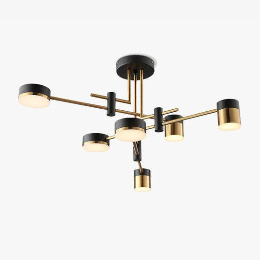 Modern Gold & Black LED Spider Chandelier