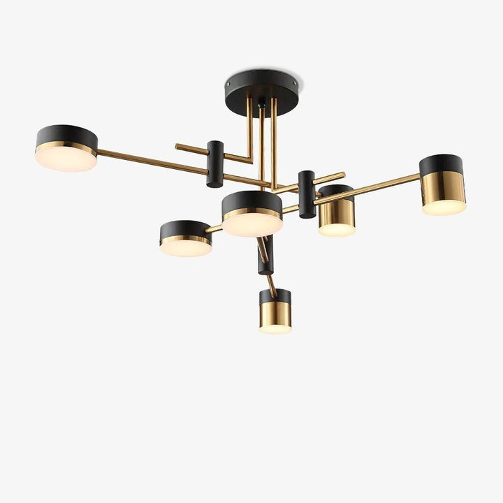 Modern Gold & Black LED Spider Chandelier