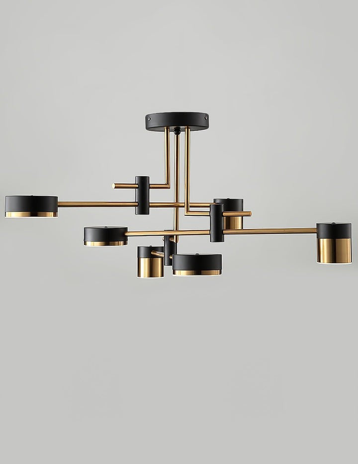 Modern Gold & Black LED Spider Chandelier