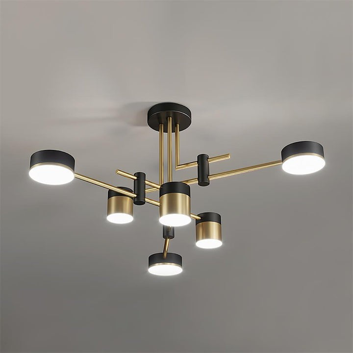 Modern Gold & Black LED Spider Chandelier