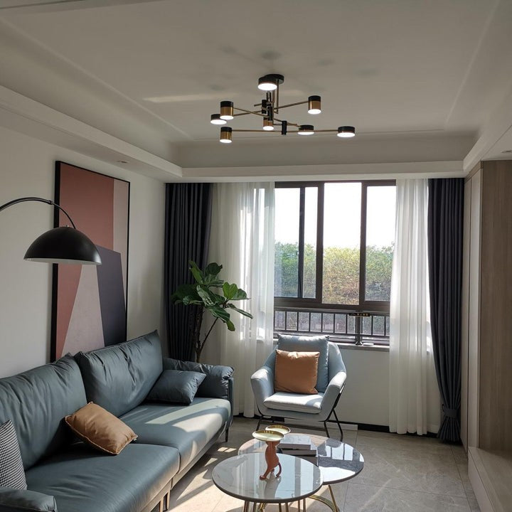 Modern Gold & Black LED Spider Chandelier