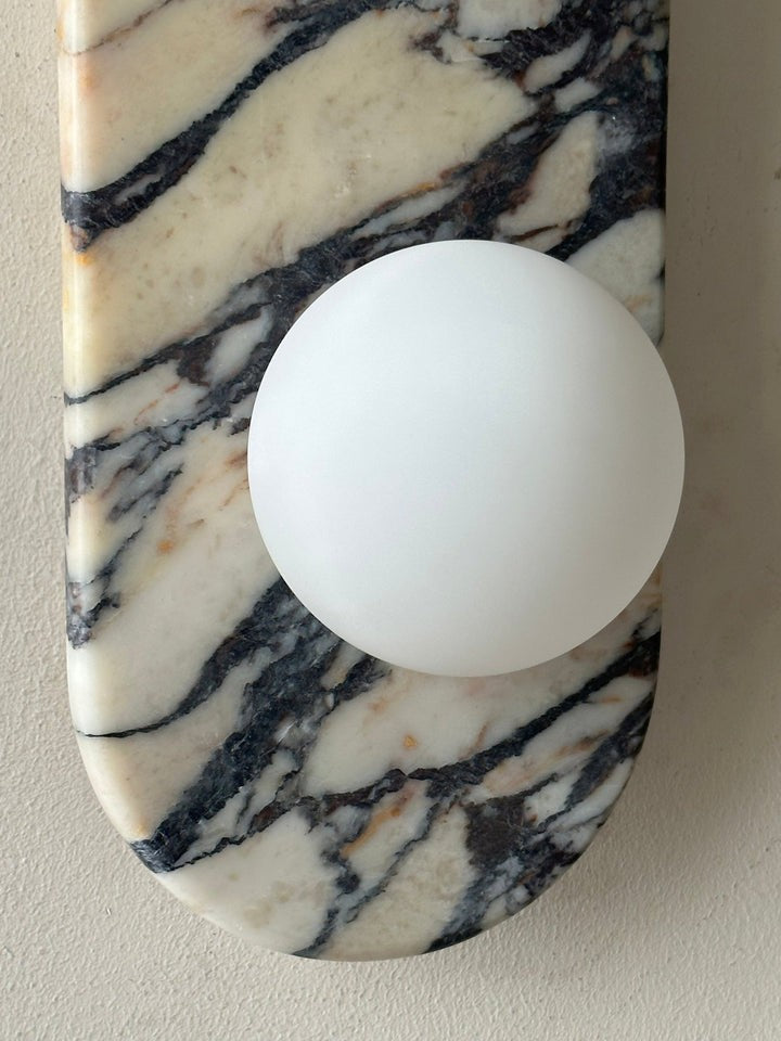 Modern Marble Wall Sconce with Dual Glass Shades