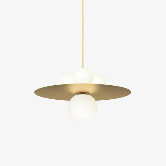 Modern Metal & Glass Pendant Light – Warm LED Glow