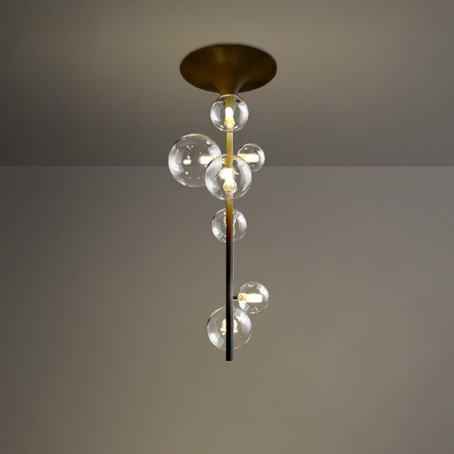 Modern Multi-Arm Metal & Glass Ceiling Light