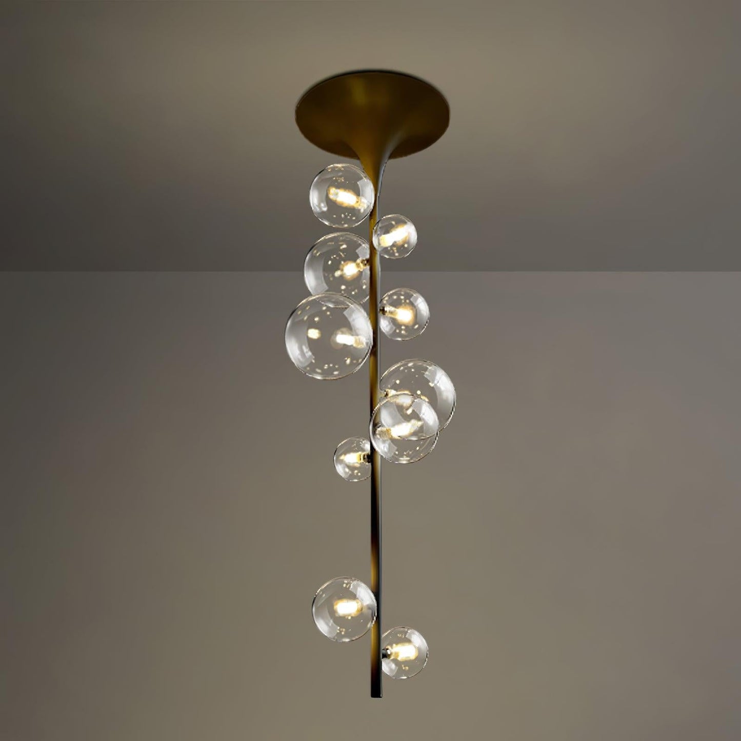 Modern Multi-Arm Metal & Glass Ceiling Light