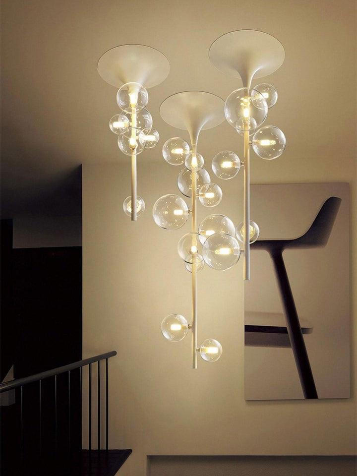 Modern Multi-Arm Metal & Glass Ceiling Light