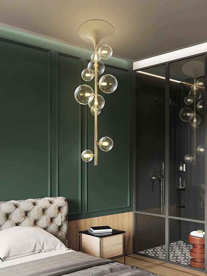 Modern Multi-Arm Metal & Glass Ceiling Light