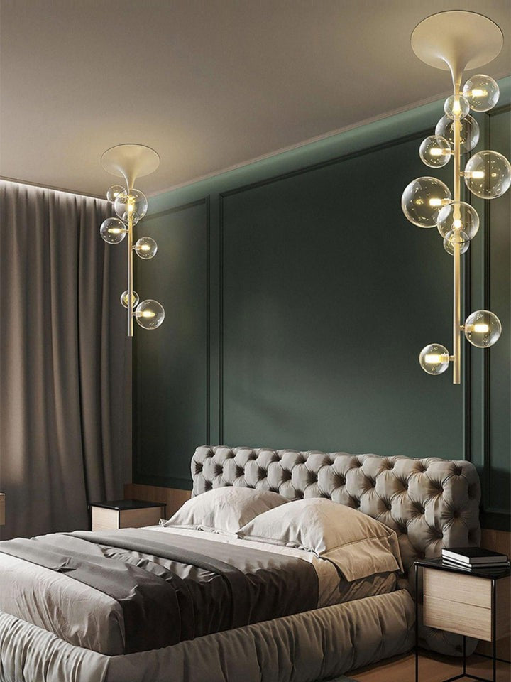 Modern Multi-Arm Metal & Glass Ceiling Light