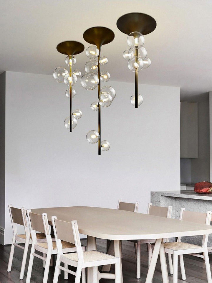 Modern Multi-Arm Metal & Glass Ceiling Light
