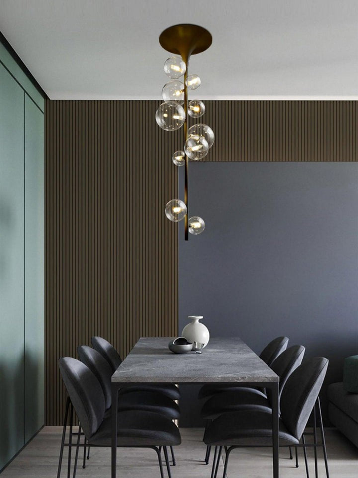 Modern Multi-Arm Metal & Glass Ceiling Light