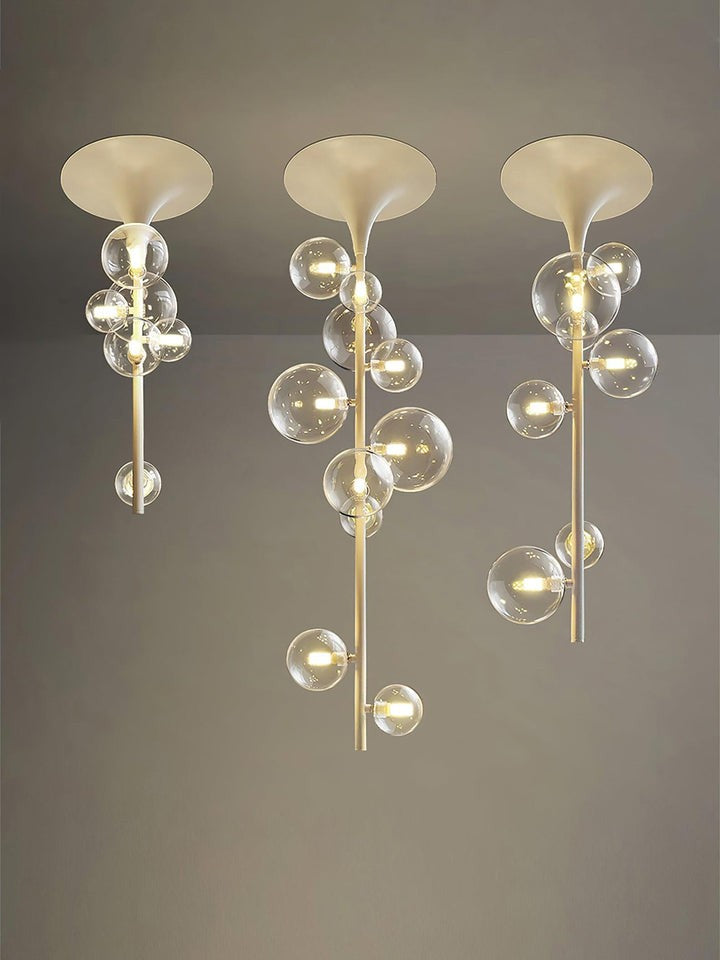 Modern Multi-Arm Metal & Glass Ceiling Light