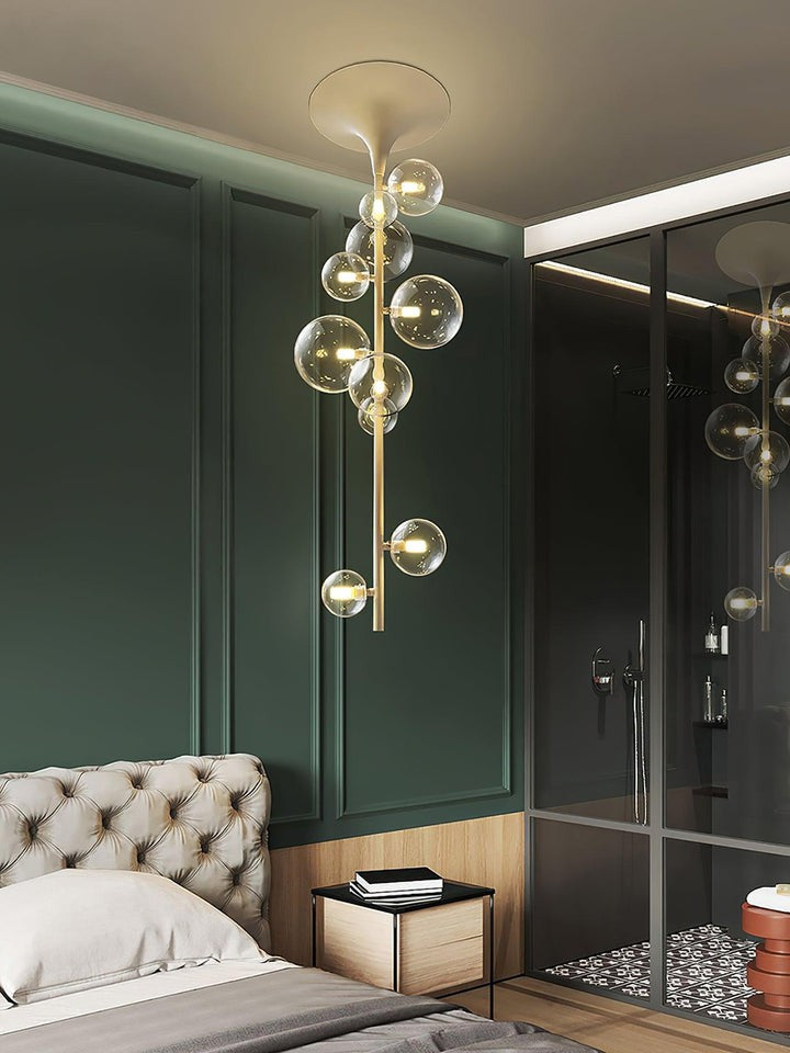 Modern Multi-Arm Metal & Glass Ceiling Light