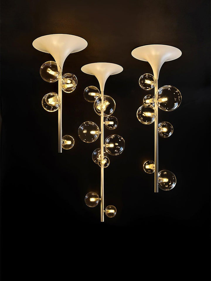 Modern Multi-Arm Metal & Glass Ceiling Light