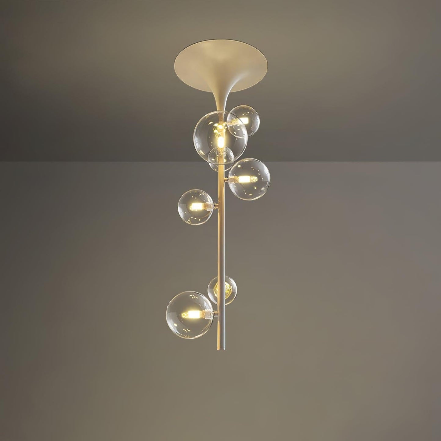 Modern Multi-Arm Metal & Glass Ceiling Light