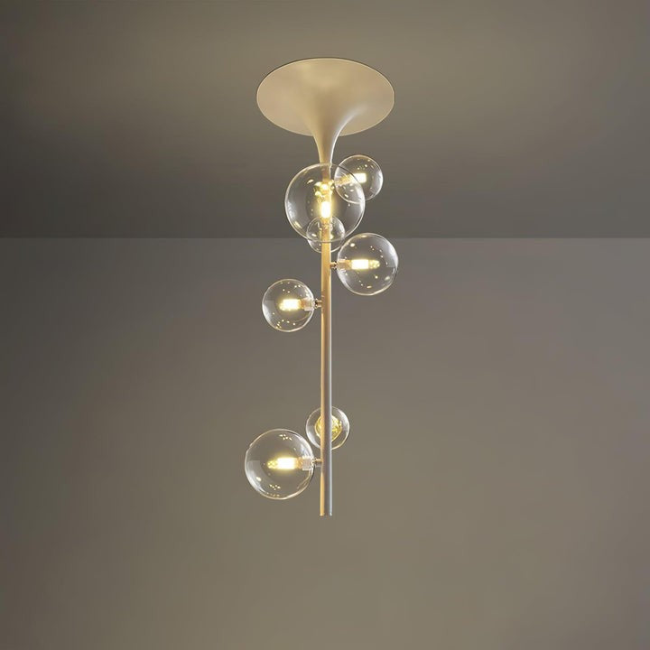 Modern Multi-Arm Metal & Glass Ceiling Light