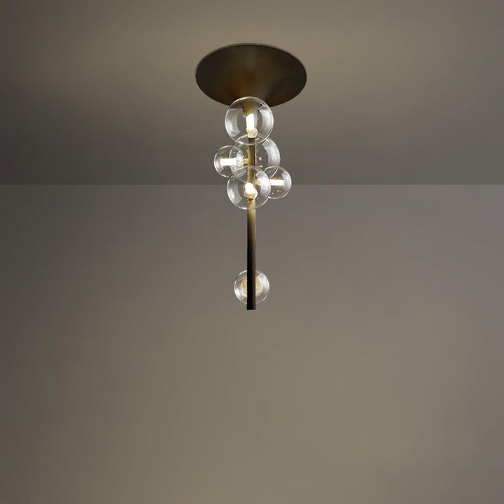 Modern Multi-Arm Metal & Glass Ceiling Light