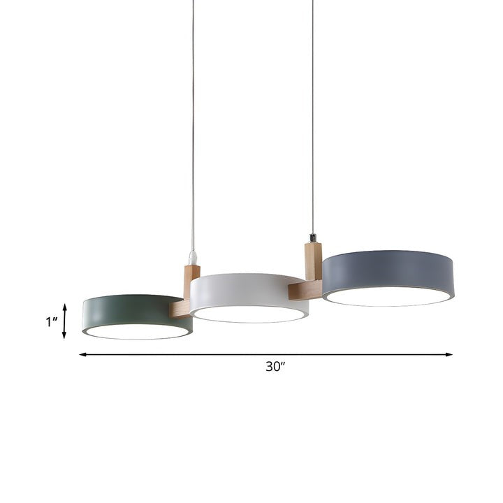 Modern Trio Pendant Light with Circular LED Shades
