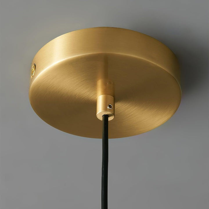 Modern Walnut & Brass LED Pendant Light
