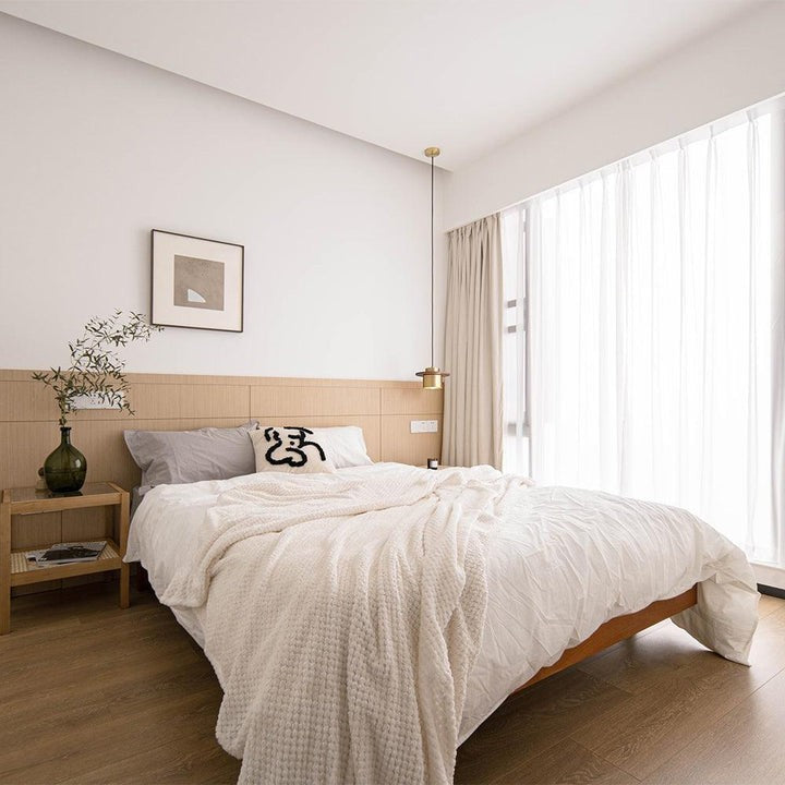 Modern Walnut & Brass LED Pendant Light