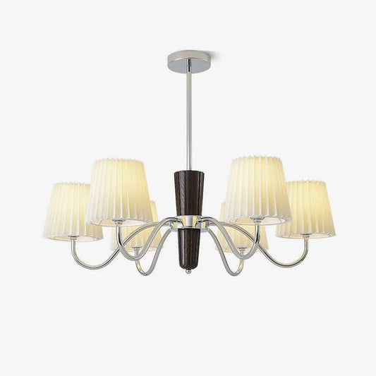 Modern White Fabric Plisse Chandelier