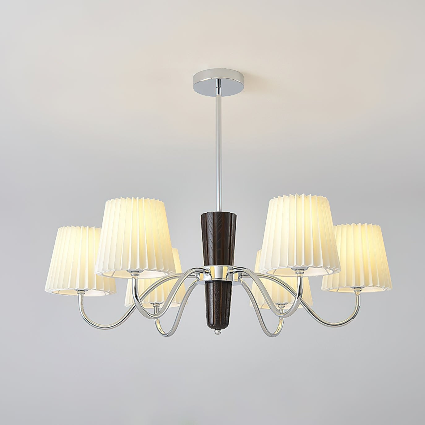 Modern White Fabric Plisse Chandelier