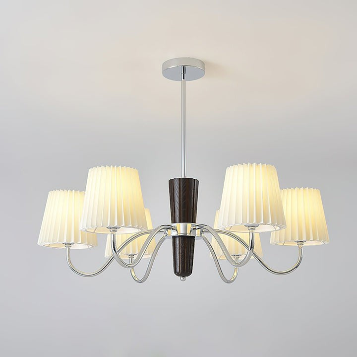 Modern White Fabric Plisse Chandelier