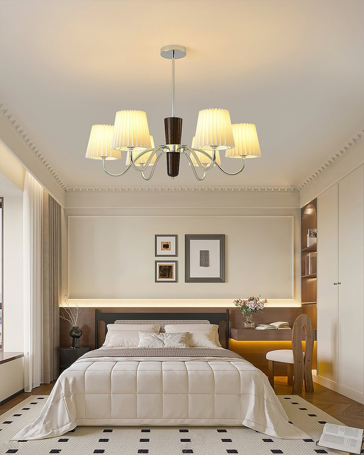 Modern White Fabric Plisse Chandelier