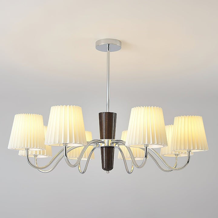 Modern White Fabric Plisse Chandelier