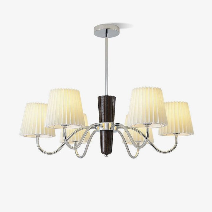 Modern White Fabric Plisse Chandelier