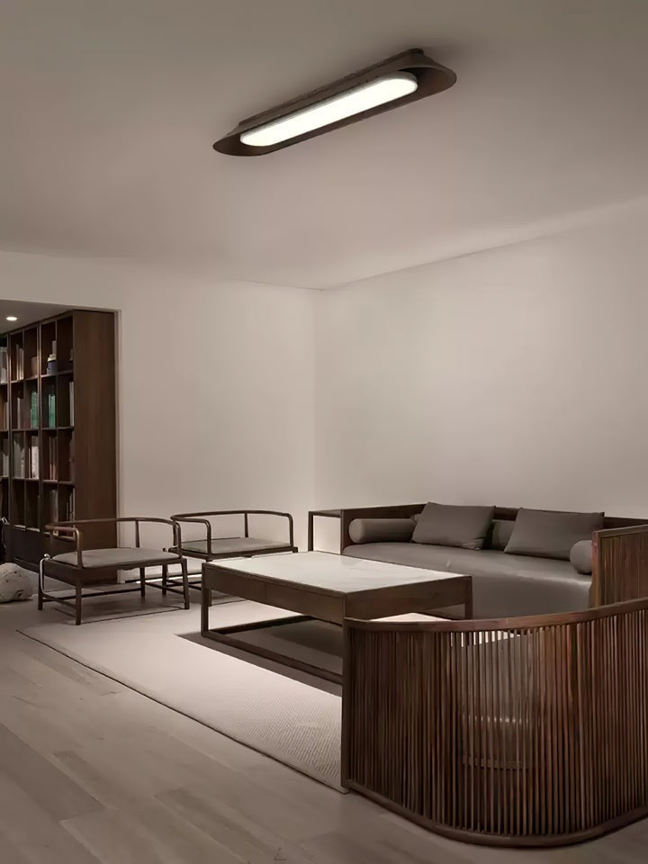 Modern Wood Channel LED Ceiling Light