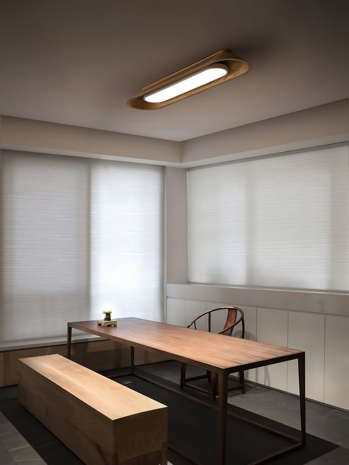 Modern Wood Channel LED Ceiling Light
