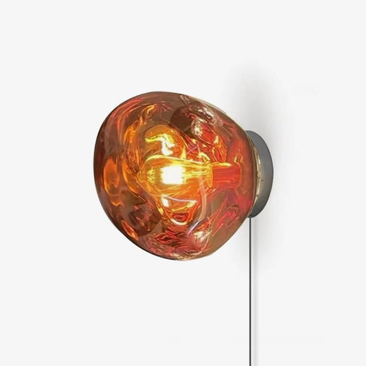 Molten Glass Plug-In Wall Lamp with Mirror Effect