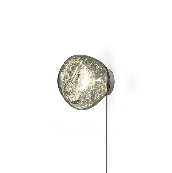 Molten Glass Plug-In Wall Lamp with Mirror Effect