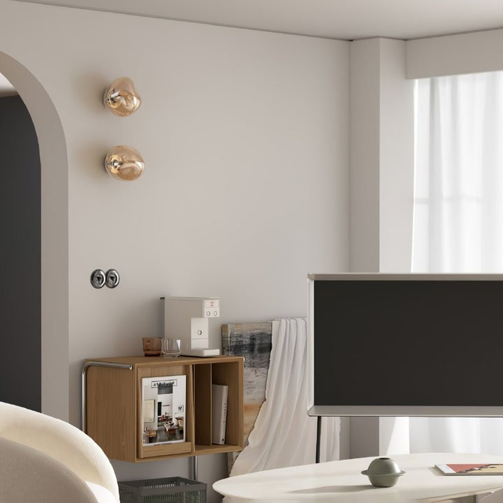 Molten Glass Plug-In Wall Lamp with Mirror Effect
