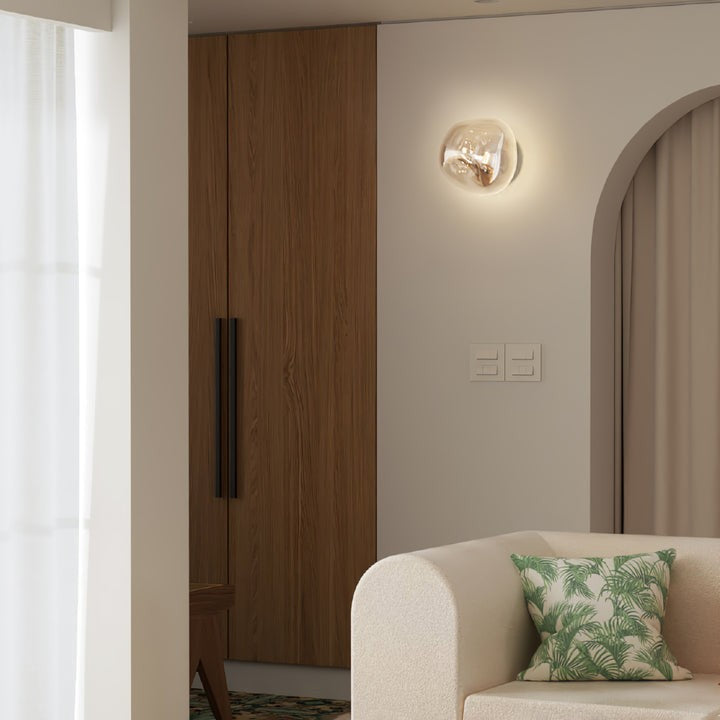 Molten Glass Plug-In Wall Lamp with Mirror Effect