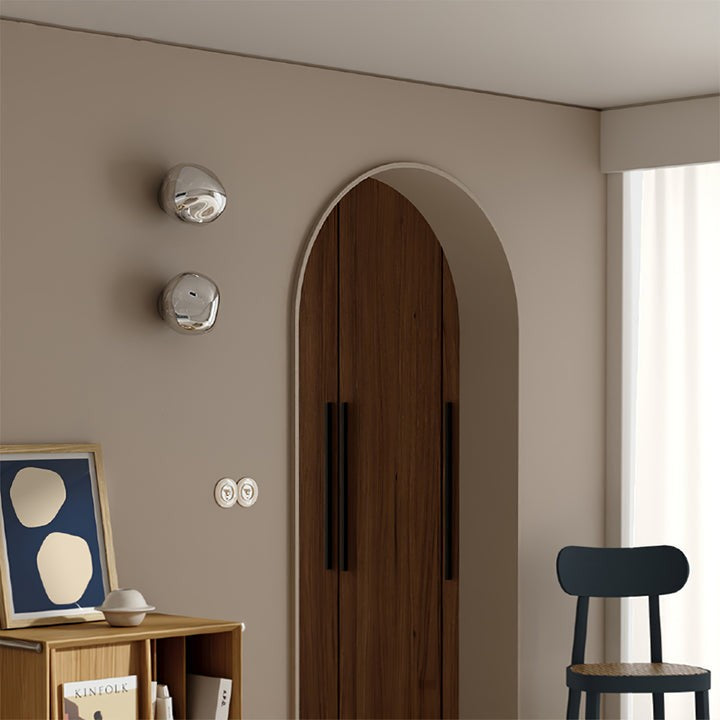 Molten Glass Plug-In Wall Lamp with Mirror Effect