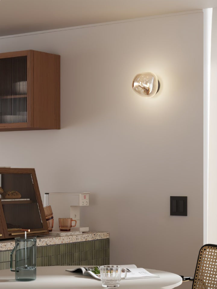Molten Glass Plug-In Wall Lamp with Mirror Effect