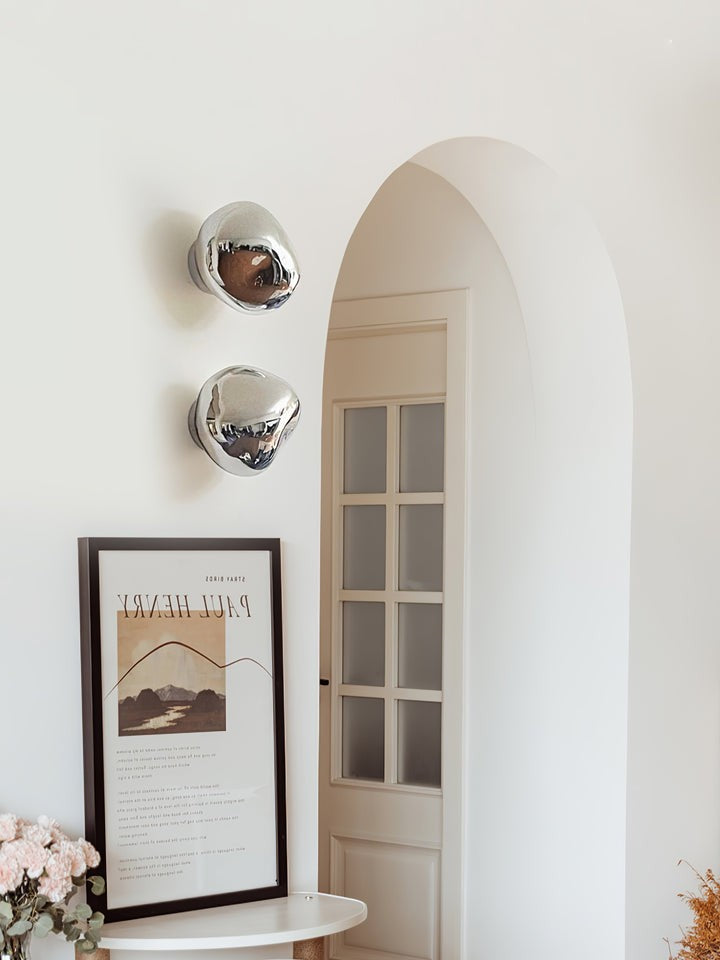 Molten Glass Plug-In Wall Lamp with Mirror Effect