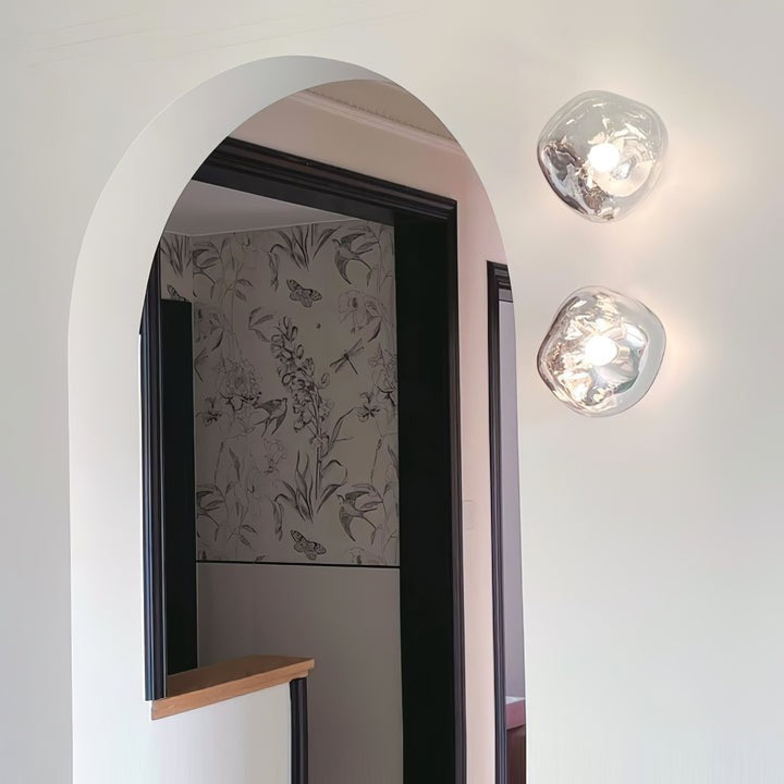 Molten Glass Plug-In Wall Lamp with Mirror Effect