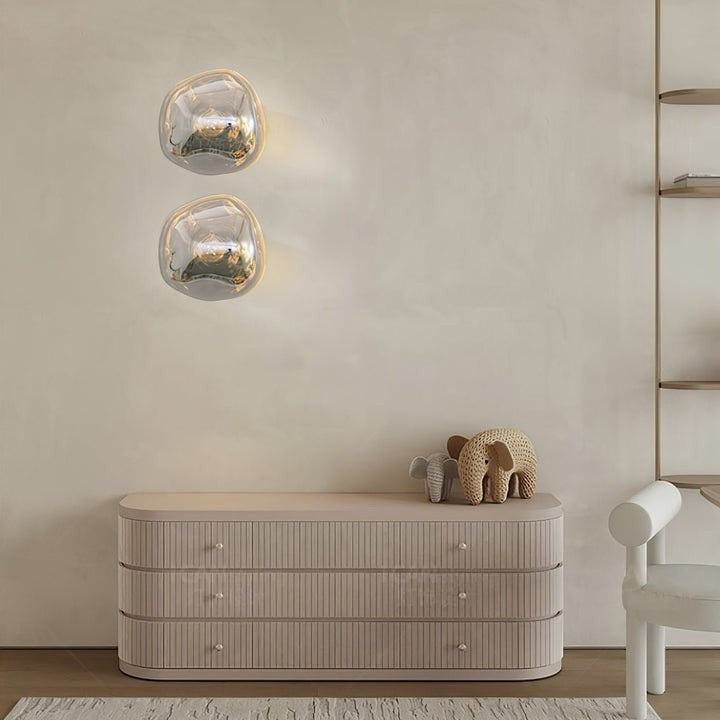 Molten Glass Plug-In Wall Lamp with Mirror Effect