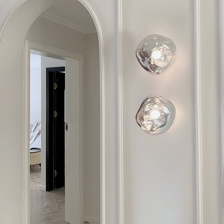 Molten Glass Plug-In Wall Lamp with Mirror Effect