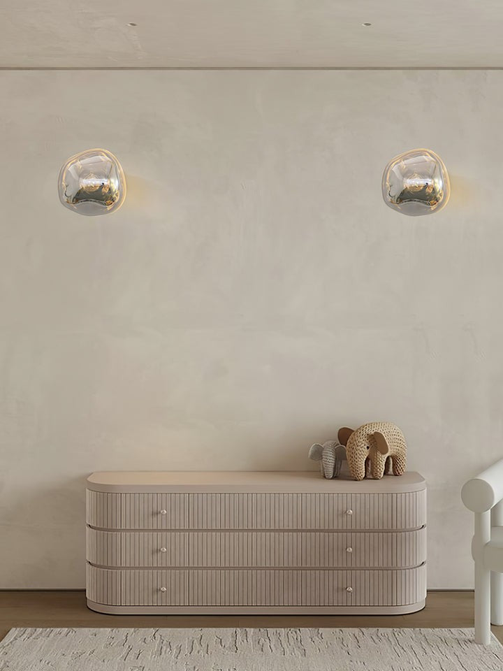 Molten Glass Plug-In Wall Lamp with Mirror Effect