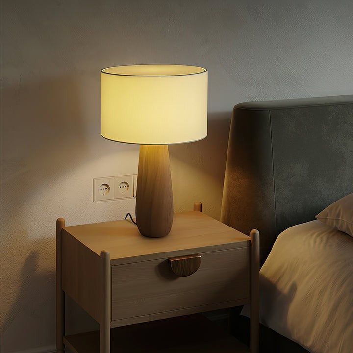 Mountain-Inspired Wood & Linen Table Lamp