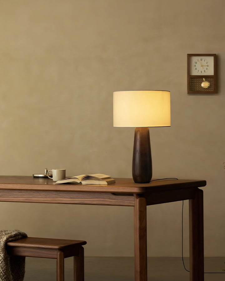 Mountain-Inspired Wood & Linen Table Lamp