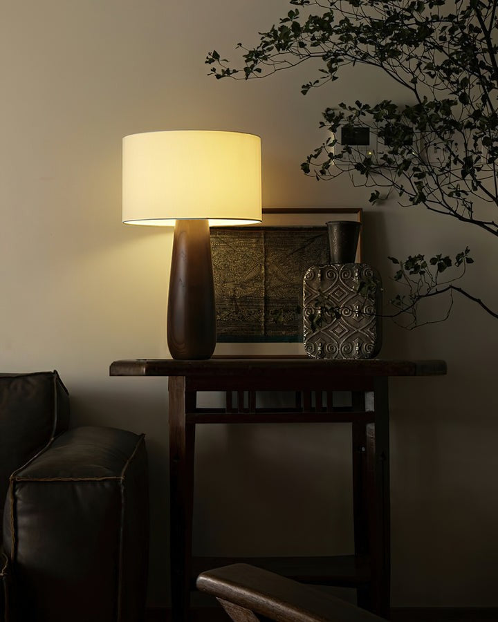 Mountain-Inspired Wood & Linen Table Lamp