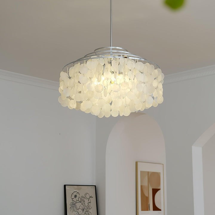 Multi-Layer Round Shell Disc Ceiling Chandelier